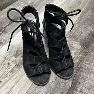 Black sandal booties